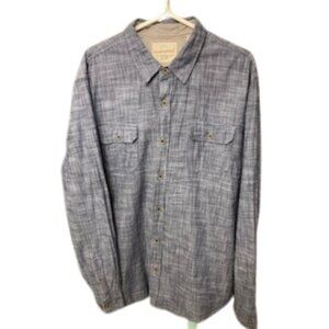 Weatherproof Vintage Blue Shirt, XXL, Distressed Look, Button Up, Summer Beach